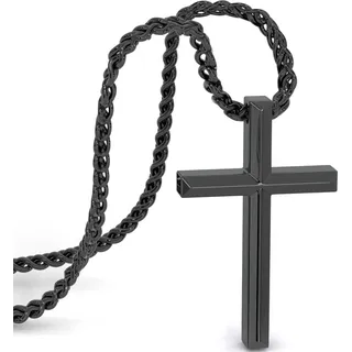 SERASAR Premium Halskette Herren [Trust] | Rostfreier Edelstahl | Stabile Kette | Sicherer Verschluss | Farbe: Schwarz | Länge: 50cm | Inklusive Schmuckschachte