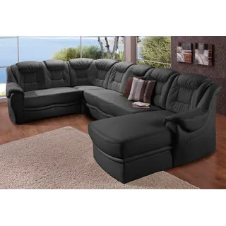 sit&more Wohnlandschaft U-Form Kunstleder 327 cm Schwarz