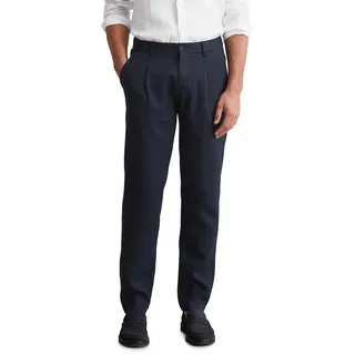 Marc O'Polo Herren Leinenhose mit elastischem Bund lang, Blau (Dark Navy), W36/L30