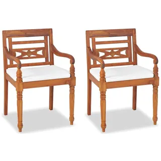 vidaXL 4-tlg. Garten-Lounge-Set mit Auflagen Massivholz Teak - Braun