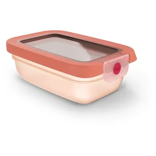 EMSA oneClick Frischhaltedose, verschlossen mit nur 1 x Klick, Lebensmittel 2 x länger frisch, 100% dicht, Made in Germany, 0,5L, gefrier-, mikrowellen- und spülmaschinengeeignet, orange, N1210200