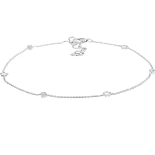 Elli Fußschmuck Damen Fußkettchen Sterne mit Kristalle in 925 Sterling Silber