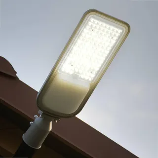 LUMILED LED Straßenlaterne 100W 14000 Lm Straßenlampe 4000K Neuralweiß Straßenleuchte Außenleuchte IP65 Wasserdicht Mastleuchte Wegeleuchten Parkplatz Beleuchtung Hofbeleuchtung Wandleuchte - Grau