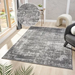 MY HOME Teppich MY HOME "Hamsa" Gr. 7, grau (dunkelgrau), B:240cm H:9mm L:320cm, Kunstfaser, Teppiche, Teppich, dezenter Glanz, Schrumpf-Garn-Effekt, im Vintage-Look, dichte Qualität