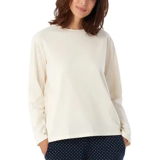 Schiesser Damen Schlafshirt Langarm Baumwolle - Mix + Relax, Creme_179273, 34