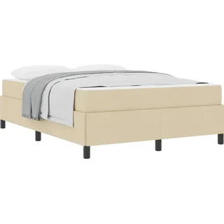 vidaXL Boxspringbett Creme 160 x 200 cm Stoff - Creme