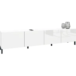 borchardt Möbel Sophia TV-Schrank 200 x 45 cm Weiß Holzwerkstoff/Metall