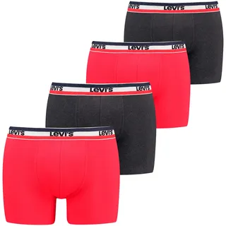 Levi's® Boxershorts, (Packung, 4er-Pack), mit breitem Logobund, rot