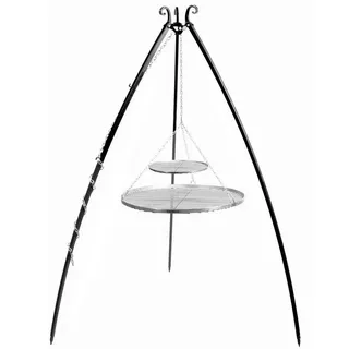 Schwenkgrill 200 cm inkl. Doppelrost Ø 70 + 40 cm Rohstahl