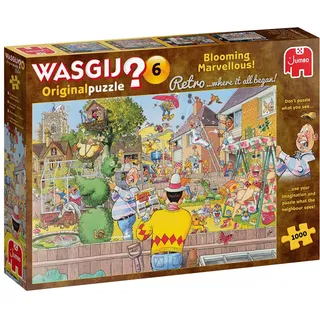 JUMBO Spiele Wasgij Retro Original 6 - Blühende Pracht!, Puzzle 1000 Teile