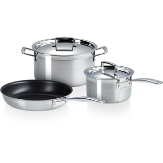 Le Creuset 3-teiliges Kochgeschirrset aus 3-ply Edelstahl, 53808000010050