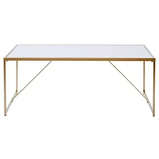 Jahnke Livetastic Couchtisch Weiß, Gold, Marmoroptik, rechteckig, 60x44x120 cm