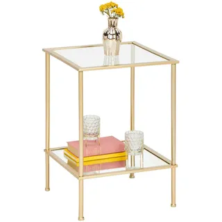 Haku-Möbel HAKU Möbel Beistelltisch Glas gold 39,0 x 39,0 x 55,0 cm