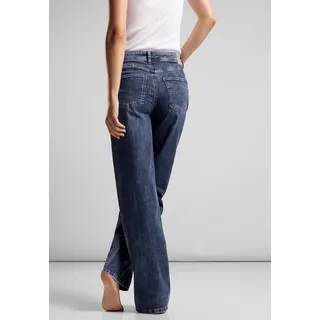 STREET ONE Damen, Jeans, Loose Fit, Dark Blue washed), 28W / 30L