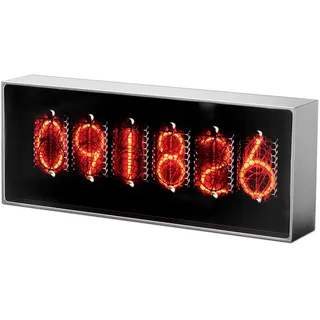 Vastarry 6.2 Smart Quantum Clock Nixie Uhr mit Wi-Fi-Synchronisation - App-gesteuerte Zeit- und Wetteranzeige, Vintage-Wecker mit Bilderrahmen, Retro-Pixelkunst für Zuhause & Büro Dekor