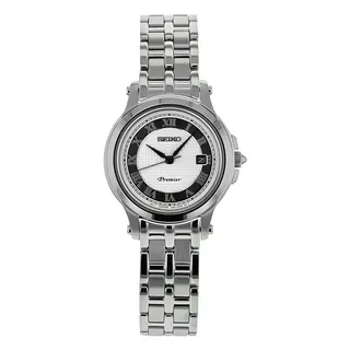 Seiko Premier Damenuhr Quarz Edelstahl 28 mm SXDE41P1 Silber Wasserdicht 100 m