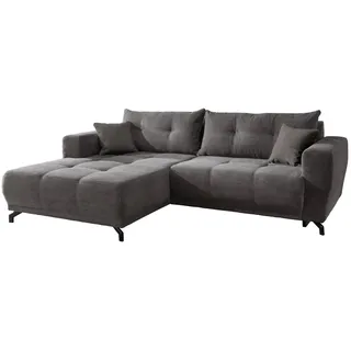 Mid.you Ecksofa , Grau , Metall , Füllung: Schaumstoff,Schaumstoff,Schaumstoff , Ottomane links, L-Form , 246x177 cm , seitenverkehrt erhältlich, Rücken echt, Armteil links, Armteil rechts, elektrischer Sitzvorzug , Wohnzimmer, Sofas & Couches, Wohnlandschaften, Ecksofas