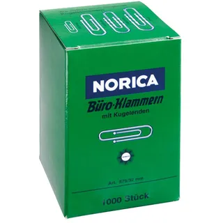 Norica Büroklammern silber verzinkt, 1.000