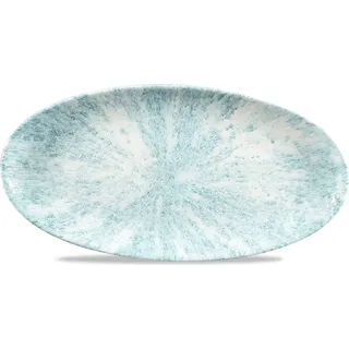 Churchill Super Vitrified Studio Prints Stone Aquamarine Chefs Platte Oval 35X17.5Cm, 6 Stück