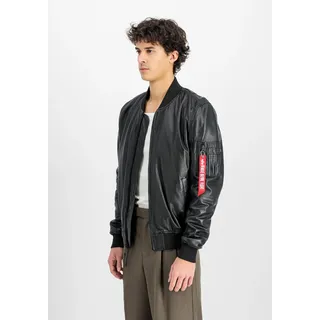 Alpha Industries MA-1 Lederjacke schwarz S