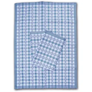 Ross Geschirrtuch Kleine Bauern-Herzchen Halbleine 3er Pack Grau