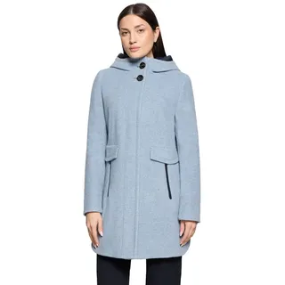 GIL BRET Wollmantel mit Kapuze Damen Bright Blue Melange 44