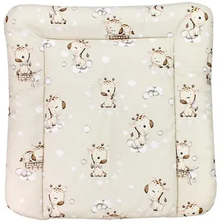 TupTam Baby Wickeltischauflage mit Baumwollbezug Gemustert, Farbe: Giraffe/Beige, Größe: 70 x 70 cm