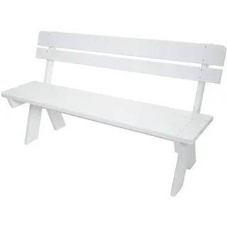 MCW Gartenbank Weiß , Holz , 148x86x54 cm , Gartenmöbel, Gartenbänke