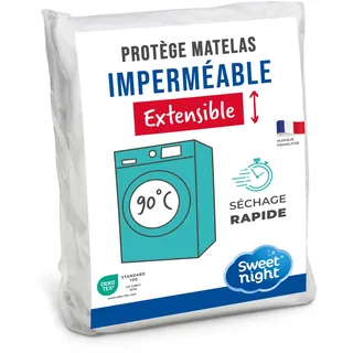 Sweetnight - Matratzenschoner 200x200 cm | Wasserdichte und mikroatmungsaktive Matratzenauflage | Sanft und leise | Waschbar bei 90°C | Geeignet für dicke Matratzen, Weiß