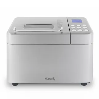 H.Koenig Brotbackautomat BAKE440, 15 Programme, Bis zu 1kg Brot, Marmelade, Joghurt, Startzeitvorwahl/Warmhaltefunktion, Cerealienspender, Herausnehmbare antihaftbeschichtete Wanne, LCD-Display, 600W
