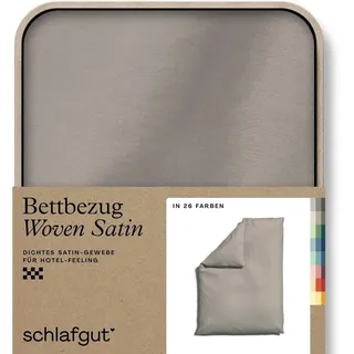 schlafgut Woven Satin Bettwäsche Bettbezug 155x220 cm sand-mid