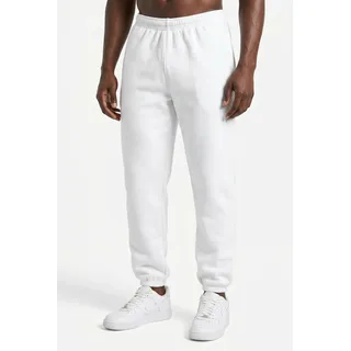 Sweathose FRUIT OF THE LOOM, Herren, Gr. S (44/46), N-Gr, weiß, angeraute Sweatware, Obermaterial: 60% Baumwolle, 40% Polyester, unifarben, bequem lang, Hosen Sweathose, aus Baumwollmischung
