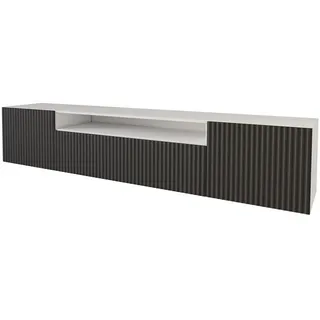 altdecor Noa-2-W Lowboard 200x40x41 cm Weiß/Schwarz Holzwerkstoff