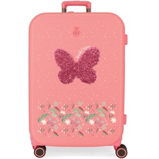 Enso Beautiful Natura Koffer, ABS-Kunststoff, Verschluss TSA, 4 Doppelrollen, Rosa