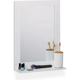 Badezimmerspiegel mit Stauraum - Rahmen - modern - 55 x 40 x 12 cm - Wandspiegel - weiß - Weiß