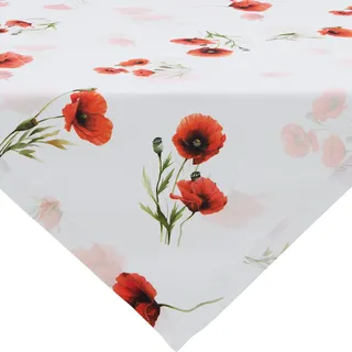 Erwin Müller Mitteldecke, Tischdecke Mohnblume rot Größe 110x110 cm - robuste, strapazierfähige Qualität