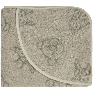 Sterntaler Baby Kapuzenbadetuch 100x100cm Löwe Leo – Weiches, saugfähiges Baumwoll Badetuch mit niedlicher Applikation – Für Babys und Kleinkinder, steingrau