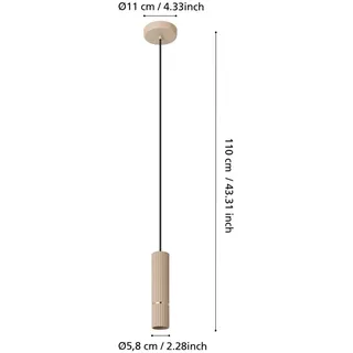 EGLO Caminia 1-flg. Ø 6 cm rund beige/gold