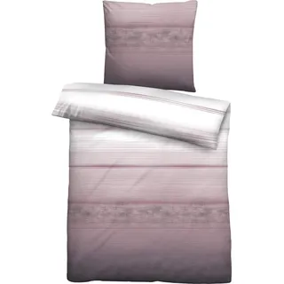 biberna 0666071 Bettwäsche Garnitur mit Kopfkissenbezug Schweizer Satin 1x 155x220 cm + 1x 80x80 cm brombeer