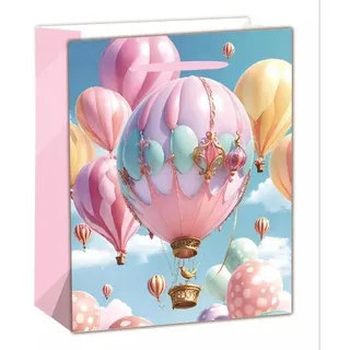 Geschenktüte mit Heißluftballon-Design - 26 x 32 cm