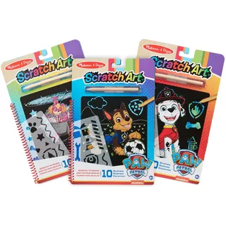 Melissa & Doug Paw Patrol Kratzbilder Block 3er Pack | Jeweils 10 Kratzbilder | Kreatives Spielzeug und Mitgebsel für den Kindergeburtstag | Für Kinder ab 5 Jahren