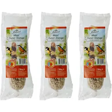 Dehner Natura Wildvogelfutter, Wildvogelsnack energiereich, Ergänzungsfutter für Wildvögel, Maxi Futterstange, 3 x 600 g (1.8 kg)