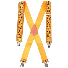Kuny's Hosenträger in Maßband-Design, 5 cm breit, Gelb