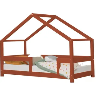 Kinderhausbett LUCKY 70 x 160 ziegelrot - Rot