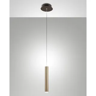 Einzelne Messing-Pendelleuchte Prado von Fabas Luce - 6,5 W dimmbare LED, modernes Design - Gold
