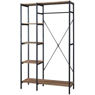 [en.casa] Garderobenständer Hvidovre 170 x 100 x 35 cm Schwarz