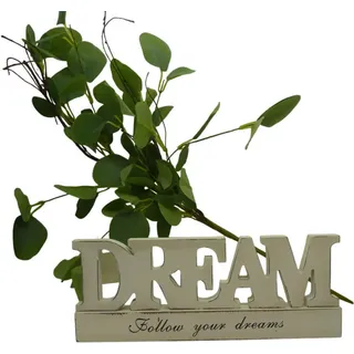 Stilvoller, großer Schriftzug 'DREAM' aus hochwertigem Holz in Shabby weiß