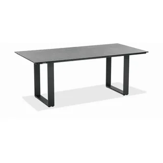 Niehoff Garden Gartentisch , Anthrazit, Grau , Kunststoff , Betonoptik , rechteckig , Kufe , 95x76x160 cm , wetterbeständig , Gartenmöbel, Gartentische, Gartentische