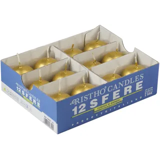 Cereria Di Giorgio risthò Kerzen Kugel 4,5 cm gold 12 Einheiten