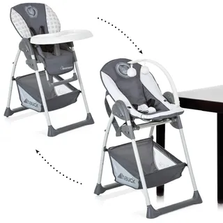 hauck Hochstuhl mit Babyliege Sit N Relax 2in1 ab Geburt bis 15 kg, Höhenverstellbarem Gestell mit Rollen, XL Korb, Essbrett, Klappbar, Verstellbar, Spielebogen (Disney Mickey Cool Vibes)